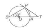 In the given figure, O is the centre of the  circle and TP is the tangent to the circle from an external point T. If anglePBT = 30^@ , then AB : AT is