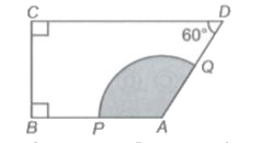 In the given figure (not drawn to scale), AP = AQ = 3 cm, the area of the shaded region is .