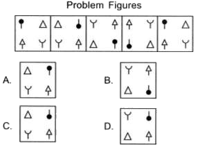 Select a figure from the options which will continue the same series as established by the Problem Figures.