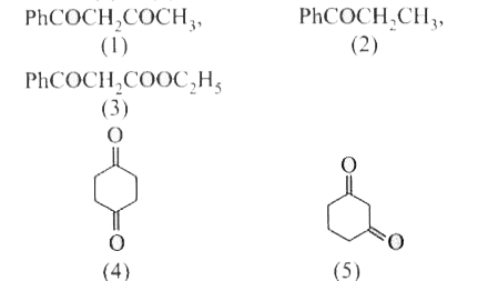 Given below are the structures of five organic compounds (1) to (5) which can tautomerise.   underset(2)(