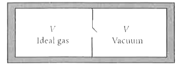 Consider the given diagram. An ideal gas is contained in a chamber (left) of volume V and is at an absolute temperature T. It is allowed to rush freely into the right chamber of volume V which is initially vacuum. The whole system is thermally isolated. What will be the final temperature of the system after the equilibrium has been attained?