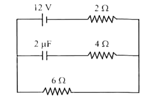Find the charge on the capacitor in the following circuit.