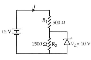 In the given circuit the current through the zener diode is