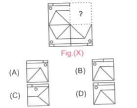 Select a figure from the options, which when placed in the blank space of Fig.(X) would complete the pattern.