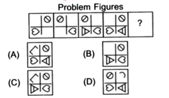 Select a figure from the options which will continue the same series as established by the Problem Figures.