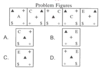 Find the figure from the options which will continue the same series as established by the Problem Figures.