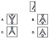 A square transparent sheet with a pattern and a dotted line on it is given. Select a figure from the options as to how the pattern would appear when the transparent sheet is unfolded along the dotted line.