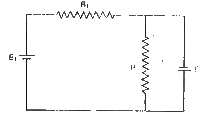 दो  प्रतिरोध R(1) व़ R(2) दो E(1) व E(2) विघुत वाहक  बलों  वाली  बैटरियाँ  से चित्र  की भॉति जोडे  गये है। यदि बैटरी E(2) लघूपथित  हो तो R(t)  से धारा  का मान क्या होगा।