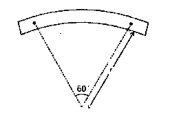 एक छड़ (दण्ड) चुम्बक कि लम्बाई L है तो एकांक चुम्बकीय द्विध्रुव बल - आघूर्ण 'M'   है।  इसे आरेख (चित्र)में दर्शाए  गए अनुसार एक चाप के आकार में मोड़ दिया जाय तो ,इसका नया चुम्बकीय द्विध्रुव बलाघूर्ण होगा -