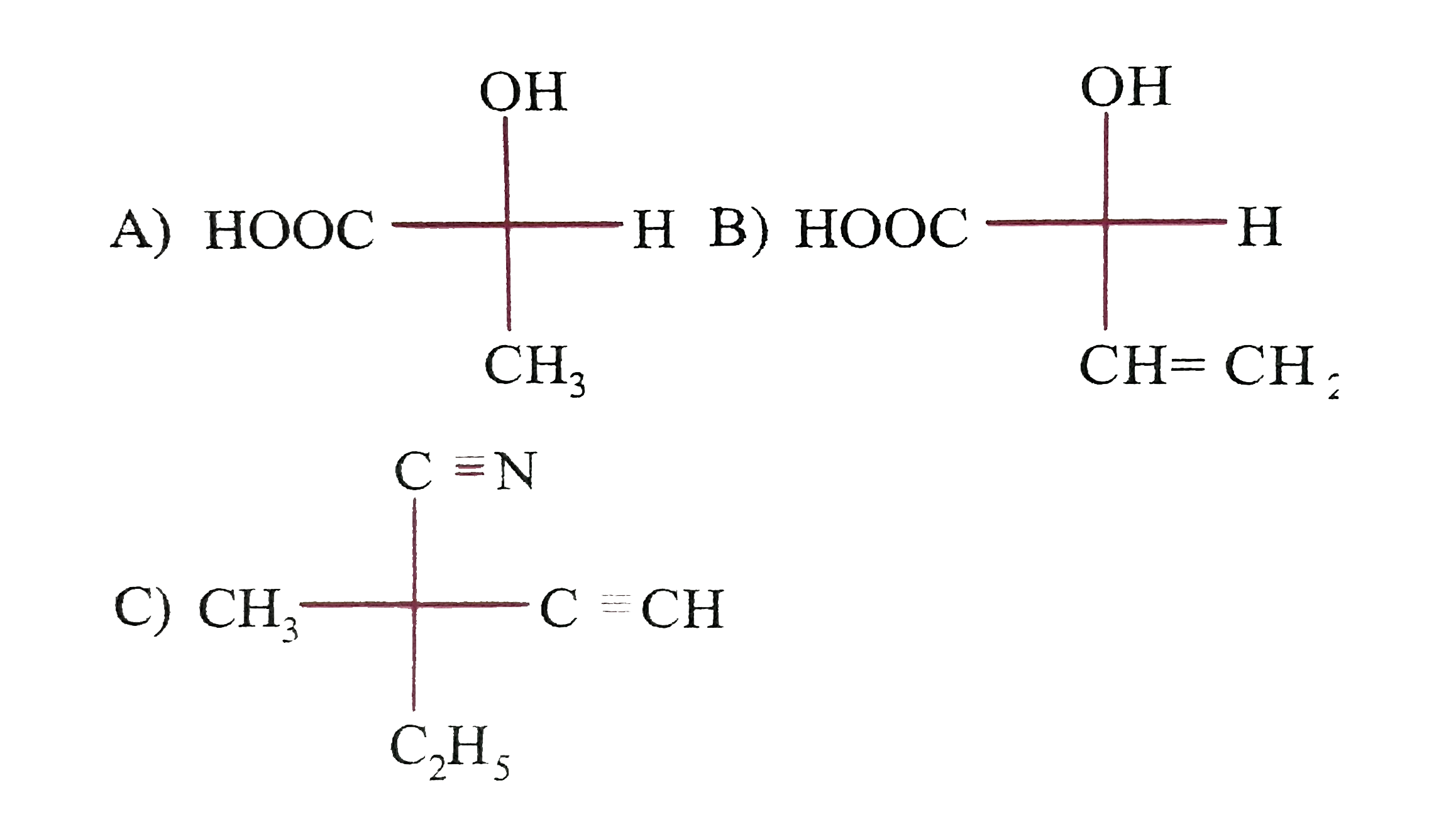 The configurations of the following compounds A,B C in R,S notation are