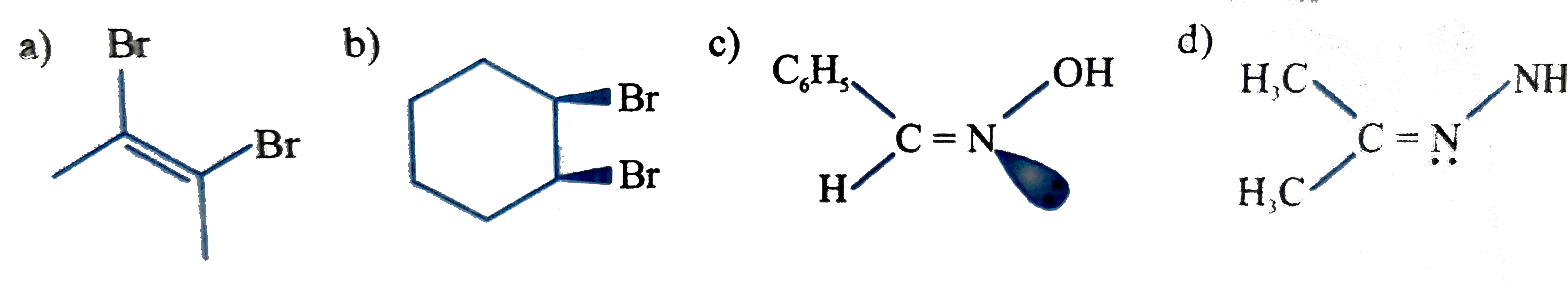 Amongest the following the total number of compound will show geometrical isomerism: