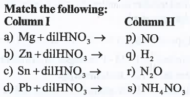 Match the following: