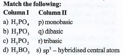 Match the following: