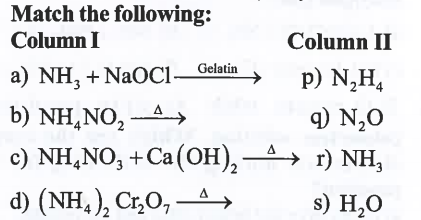 Match the following: