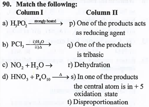 Match the following: