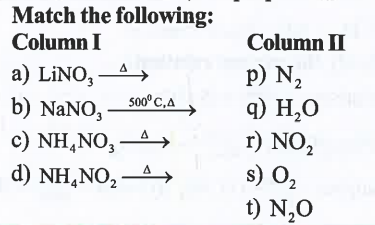 Match the following: