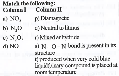 Match the following: