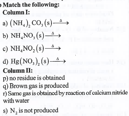 Match the following