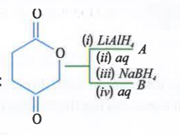 The product A and B in the reaction given below are :