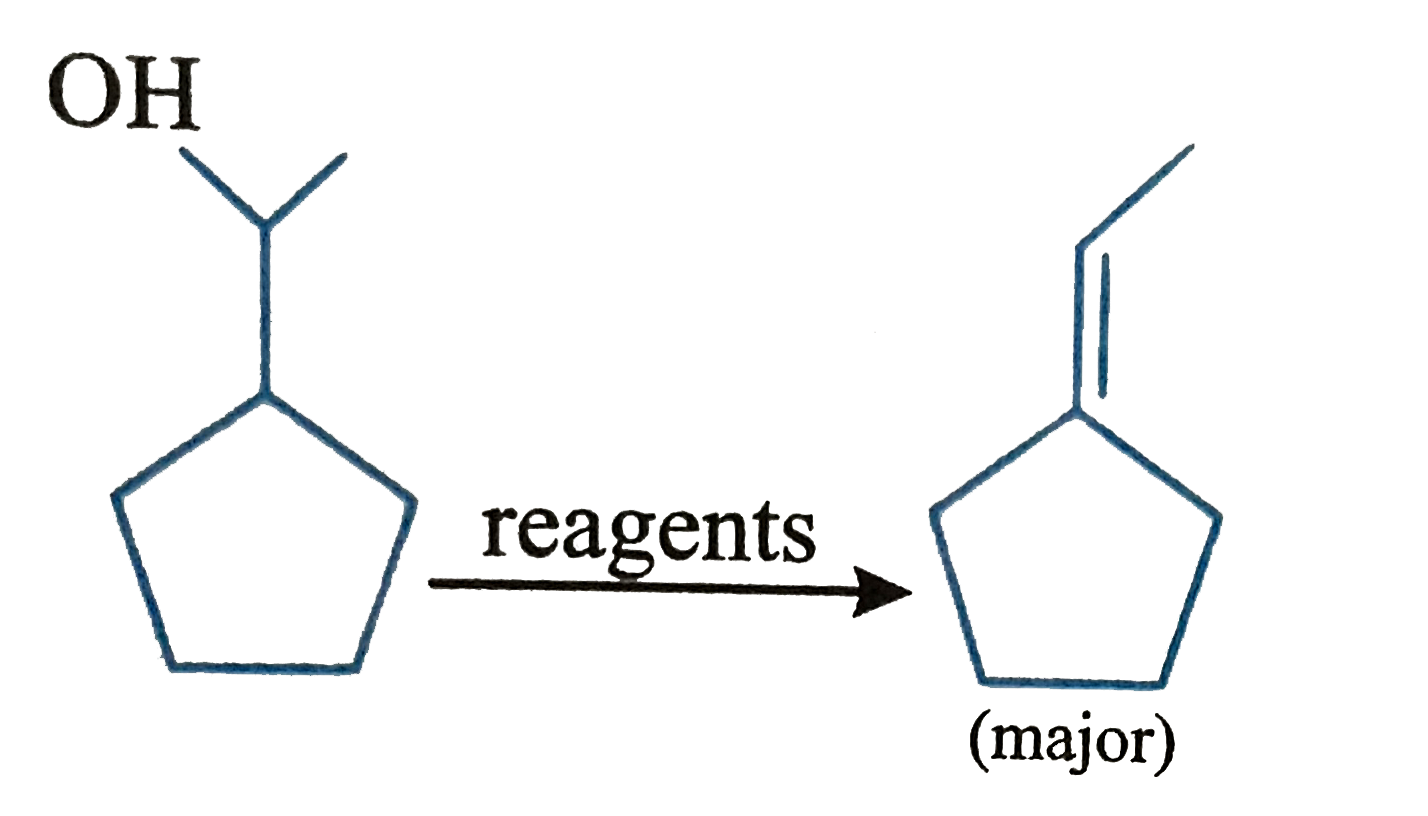 The number of the following reagents can be used for the above conversion is   (i). Conc. H(2)SO(4)//Delta   (ii). Al(2)O(3)//Delta   (iii). ThO(2)//Delta