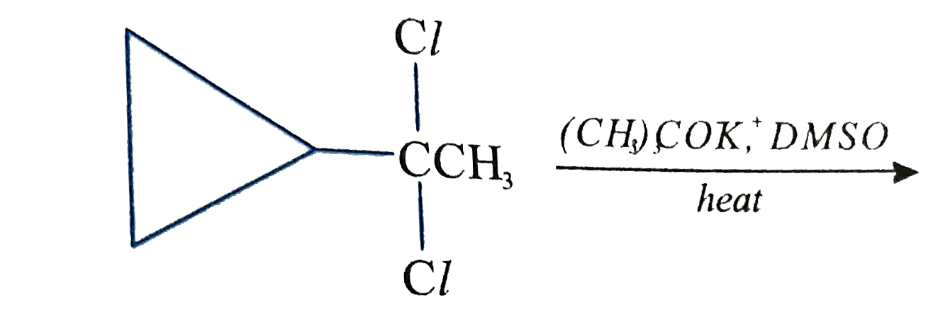 underset(heat)overset((CH(3))(3)COK^(+),DMSO)to Identify the product.