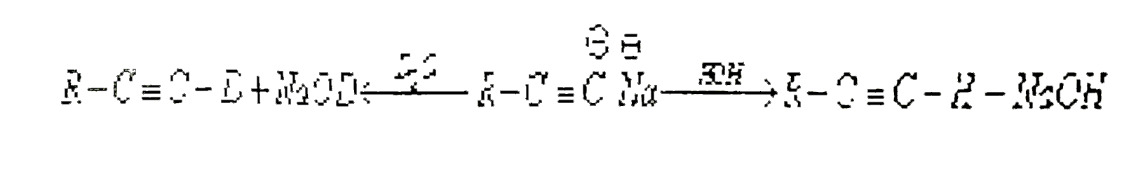 Terminal alkyne is very weak acid, it forms salt with very strong base such as NaNH(2) and sodium metal.   R-C-=C-Hunderset(NH(3)(l))overset(NaNH(2))toR-C-=overset(ө)(C)overset(o+)(N)a+(1)/(2)H(2)   Sodium salt of alkyne is known as shown alkynide. sodium alkynide is hydrolysed with water because it is salt.         Sodium salt behaves as nucleophile as well as strong base. for P-alkyl halides it behaves as a cucleophile. thus primary alkylhalides gives SN reaction halids it behaves as strong base hence they undergo elimination reaction.   Q. CH(3)-overset(Br)overset(|)(C)H-CH(3)overset(R-C-=overline(C)overset(+)(N)a)toS+T+Br^(-) S and T are