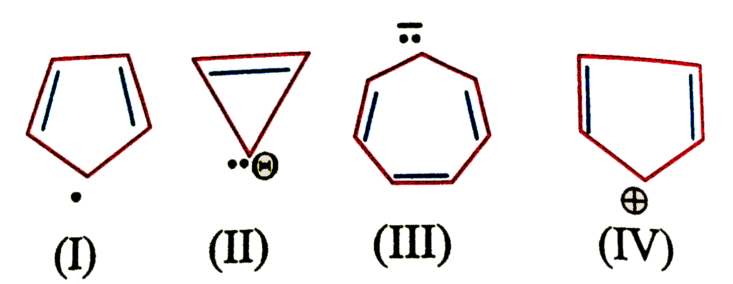 On the basis of molecular orbital treatment of various aromatic compound, it has been observed that an aromatic compound must fulfil the following theoritical requirements It must have an uninterrupted cyclic cloud of pi-electrons above and below the plane of the molecule (often called as pi-cloud). Let us look what does this mean?   (i). for the pi-cloud to be cyclic, the molecule must be cyclic.   (ii). For the pi-cloud to be uninterrupted, every atom int he ring must have a p-orbital iii). for the pi-cloud to be fomred, each p-orbital must be able to overlap with the p-orbitals on either side of it. therefore, the molecule must be planar.   Q. Which of the following structures is not aromatic?