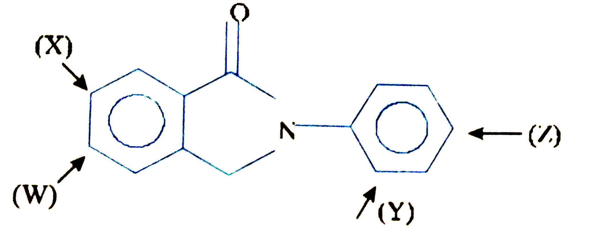 Which position gives major product when E^(+) attack the following compound