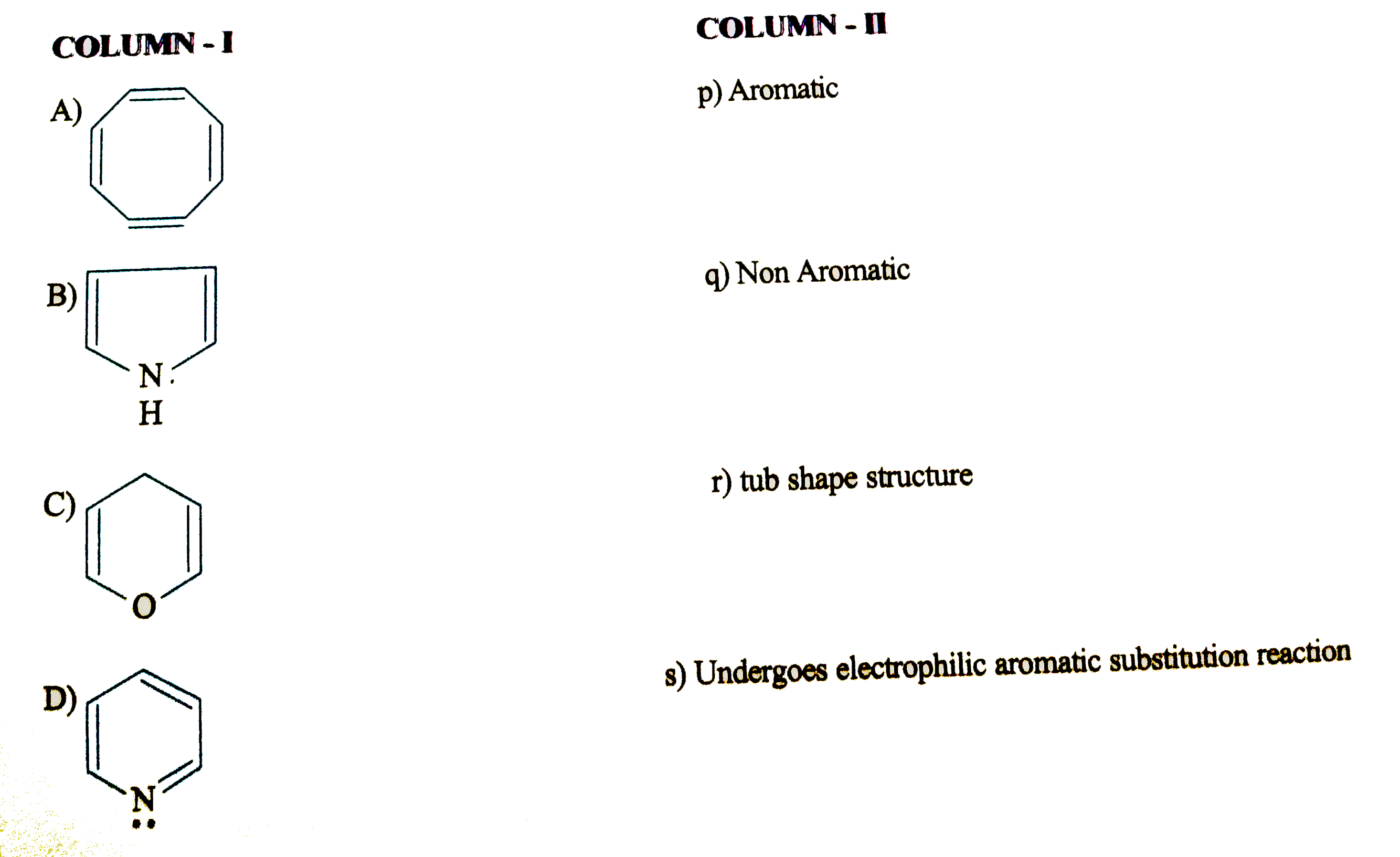 Match the following columns