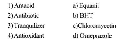 Match the following