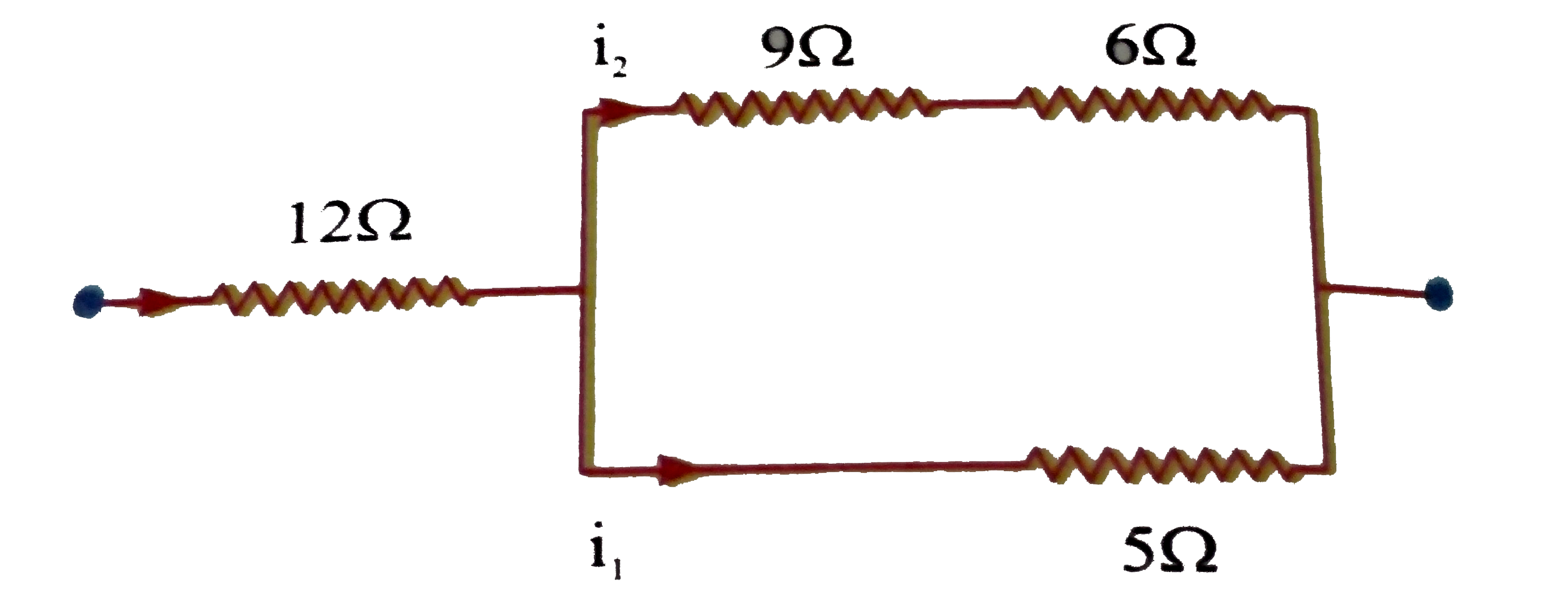 In the following circuit, 5Omega resistor develops 45 J/s due to current flowing through it. The power developed across 12Omega resistor is  A. 16 W B. 192W C. 36W  D. 64W