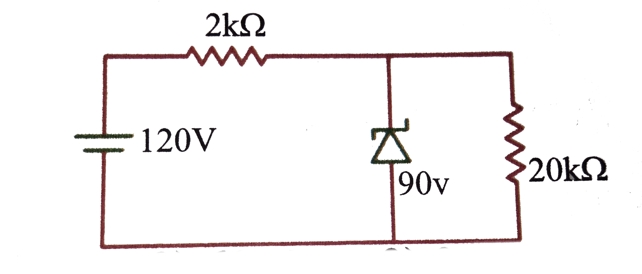 In the figure shown the potential drop across the series resistor is