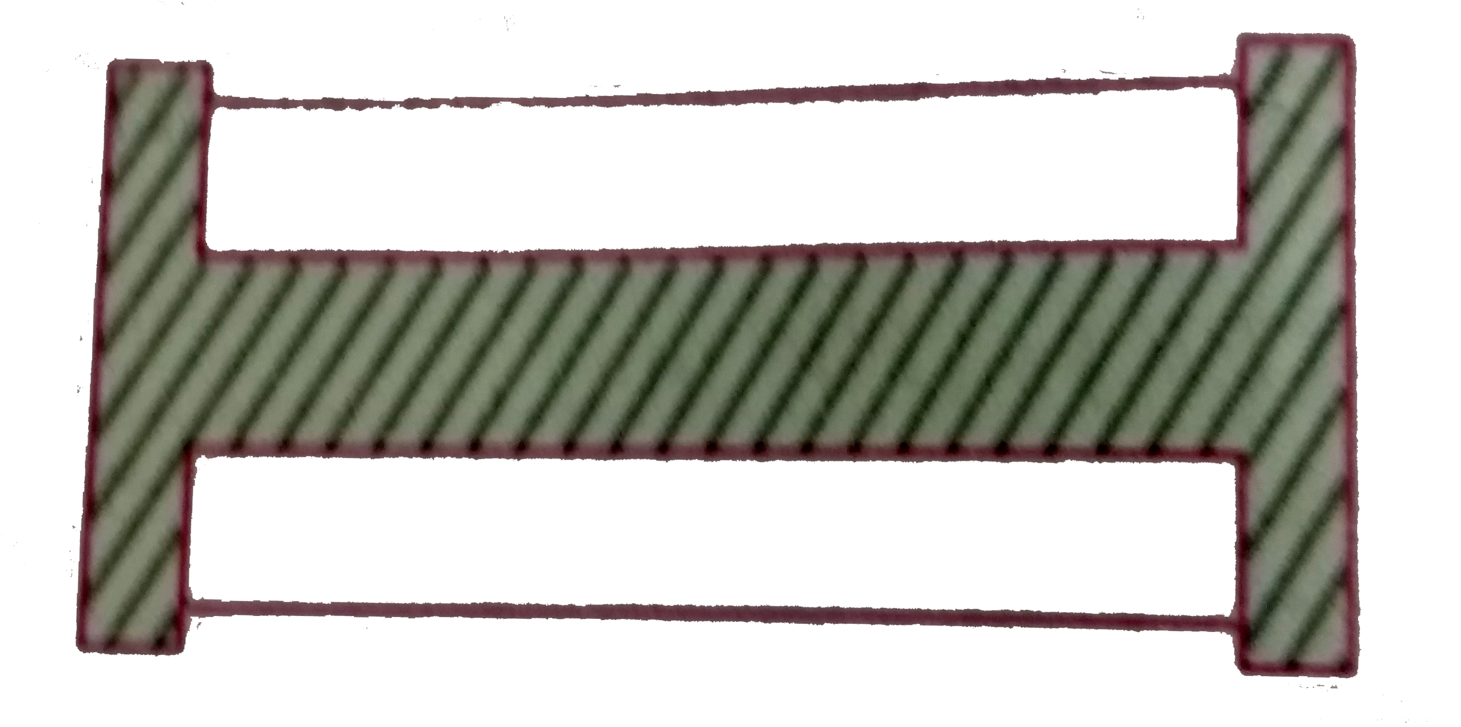 A heavy brass bar has projections at its ends as shown in the figure. Two find steel wires, fastened between the projections, are just taut (zero tension) when the whole systeam is at 0^(0)C. What is the tensile stress in the steel wires when the temperature of the systeam is raised to 300^(0)C?   Given that   alpha(