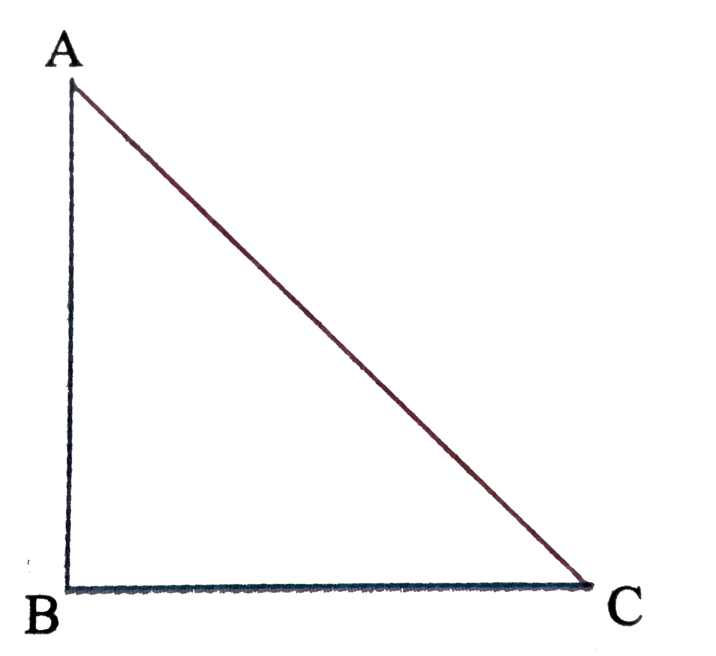Three rods of identical cross-sectional area and made from the same metal form the sides of an insosceles triangle ABC right angled at B The pints A and B are maintained at temperatures T and sqrtT respectively in the steady state Assuming that only heat conduction takes place, temperature of point C is .    .