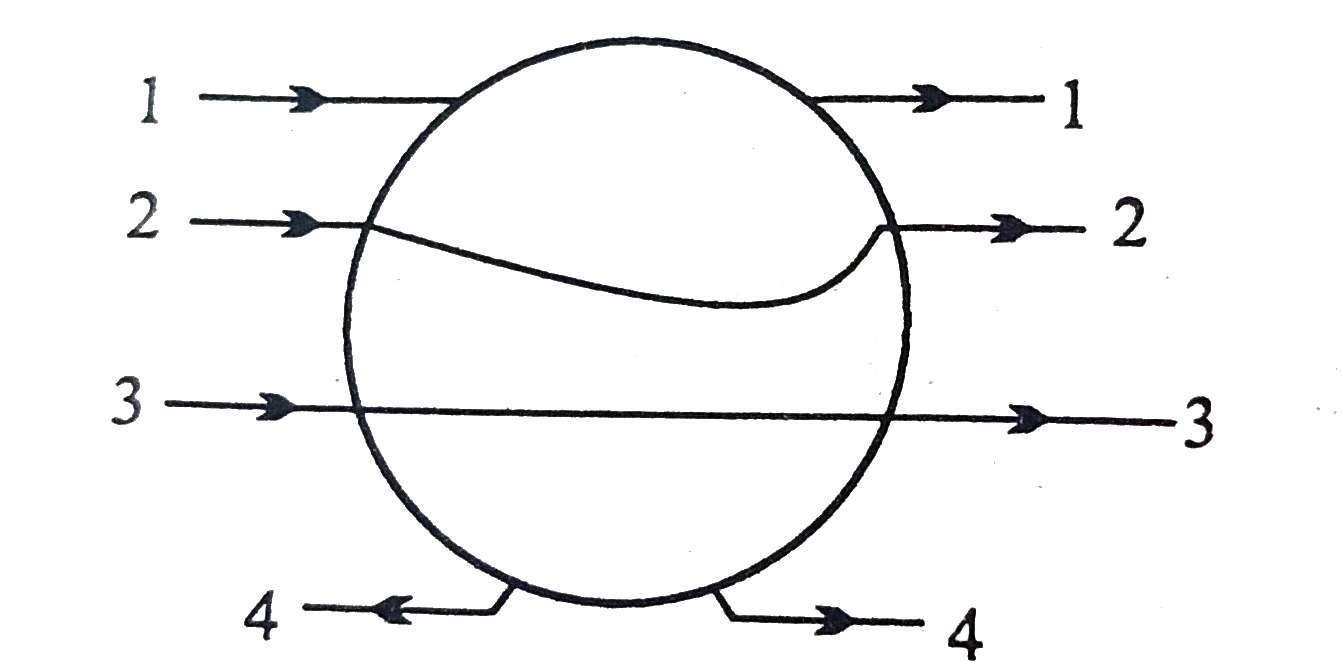 एकसमान विधुत क्षेत्र में एक चालक गोला रखा गया है।  कौन-सा पथ विधुत क्षेत्र रेखाओ को प्रदर्शित करता है ?
