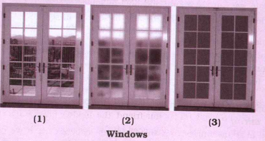 The picture show transparent, opaque, translucent window panes. Spot them.