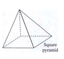 Write the number of faces and the number of edges of a square pyramid.