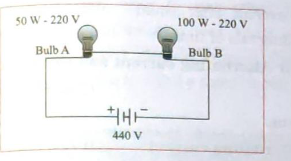 Answer the following questions :    Observe the following figure. Which bulb will fuse?