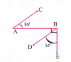 চিত্রে BE সরলরেখাংশ AB সরলরেখাংশের উপর লম্ব| দেখাও যে, AC ও BD পরস্পর সমান্তরাল সরলরেখাংশ|
