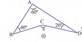 (i) নীচের প্রতিক্ষেত্রে (x) এর মান লেখো |