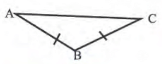(picture) AB=BC এবং angleBAC+angleACB=50^@, triangleABC -এর কোণগুলির পরিমাপ লেখো |