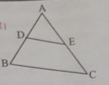 পাশের চিত্রে triangleABC -এর DE |\|BC , যদি AD = 5 সেমি. , DB = 6 সেমি. এবং AE = 7.5 সেমি. হয়, তবে AC -এর দৈর্ঘ্য হিসাব করে লেখো ।