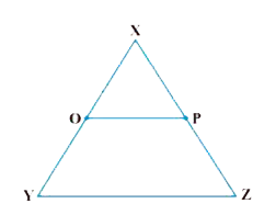 निम्नलिखित में से प्रत्येक प्रश्न को उपयुक्त यूक्लिड की अभिगृहीत का प्रयोग करते हुए, हल कीजिए:    आकृति में, यदि OX = 1/2 XY, PX = 1/2 XZ और OX = PX हो, तो दर्शाइए कि XY = XZ है।