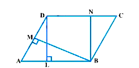 आकृति में, समांतर चतुर्भुज ABCD का क्षेत्रफल है :