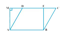 आकृति में, यदि समांतर चतुर्भुज ABCD और आयत ABEM समान क्षेत्रफल के है, तो :