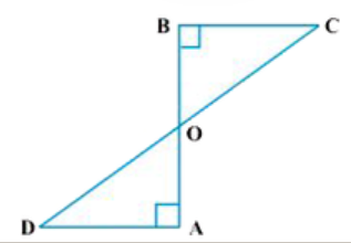 सिद्ध कीजिए कि दो त्रिभुज सर्वांगसम होते हैं, यदि एक त्रिभुज के दो कोण और उनके अंतर्गत भुजा दूसरे त्रिभुज के दो कोण और उनके अंतर्गत भजा के बराबर हो   उपरोक्त का प्रयोग करते हुए, आकृति 3 में सिद्ध कीजिए कि CD रेखाखंड AB को समद्विभाजित करता है, जहाँ AD और BC, रेखाखंड AB पर बराबर लंबाइयों के लंब हैं।