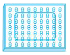 नीचे दी गयी आकृति में एक जियोबोर्ड दर्शाया गया है। जिसमें रबड़ बैंड की सहायता से एक आयत बनाया गया है।   एक समरूप आकृति बनाइए जिसका क्षेत्रफल इस आकृति के क्षेत्रफल से 50% अधिक हो।