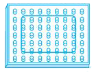 नीचे दी गयी आकृति में एक जियोबोर्ड दर्शाया गया है। जिसमें रबड़ बैंड की सहायता से एक आयत बनाया गया है।   एक समरूप आकृति बनाइए जिसका क्षेत्रफल इस आकृति के क्षेत्रफल से 25% अधिक हो।