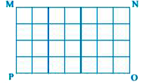 एक रसोई की एक आयताकार दीवार MNOP . 15 cm लंबाई की वर्गाकार टाइलों से ढकी गई हैं (आकृति)| दीवार का क्षेत्रफल ज्ञात कीजिए|