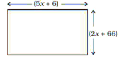 For what value of x is the perimeter of shape 186 cm?